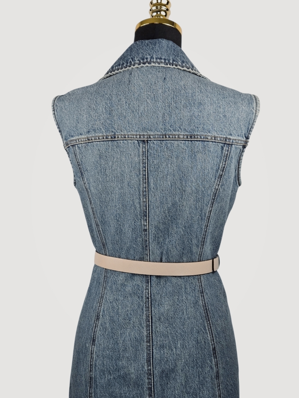 SPORTMAX Catone Denim Maxi Dress Button Front Sleeveless Blue US 10 IT 44 - Picture 12 of 16